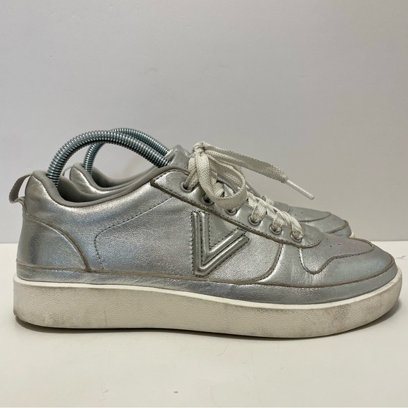 Vionic Elise Women's Leather Silver Metallic Sneaker Size 8 - Picture 7 of 15